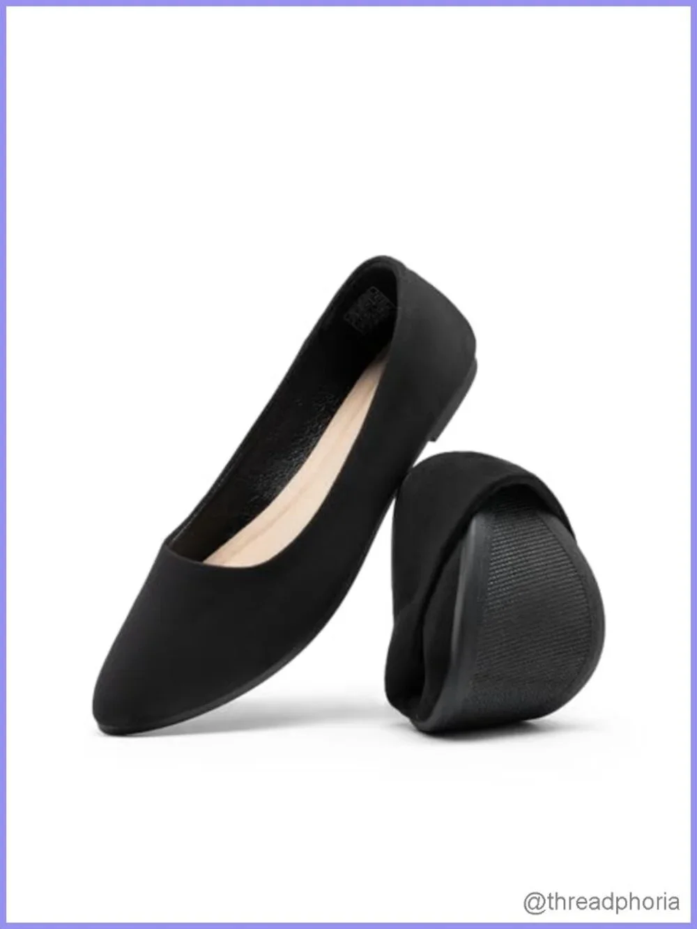 Pointed Toe Ballet Flats Comfy Faux Suede Slip On Work Casual Shoes